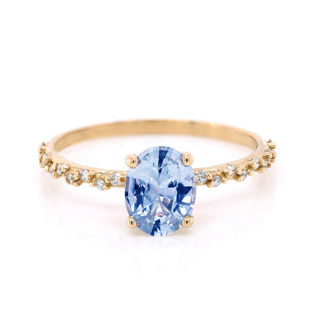 Light blue gemstone ring deals