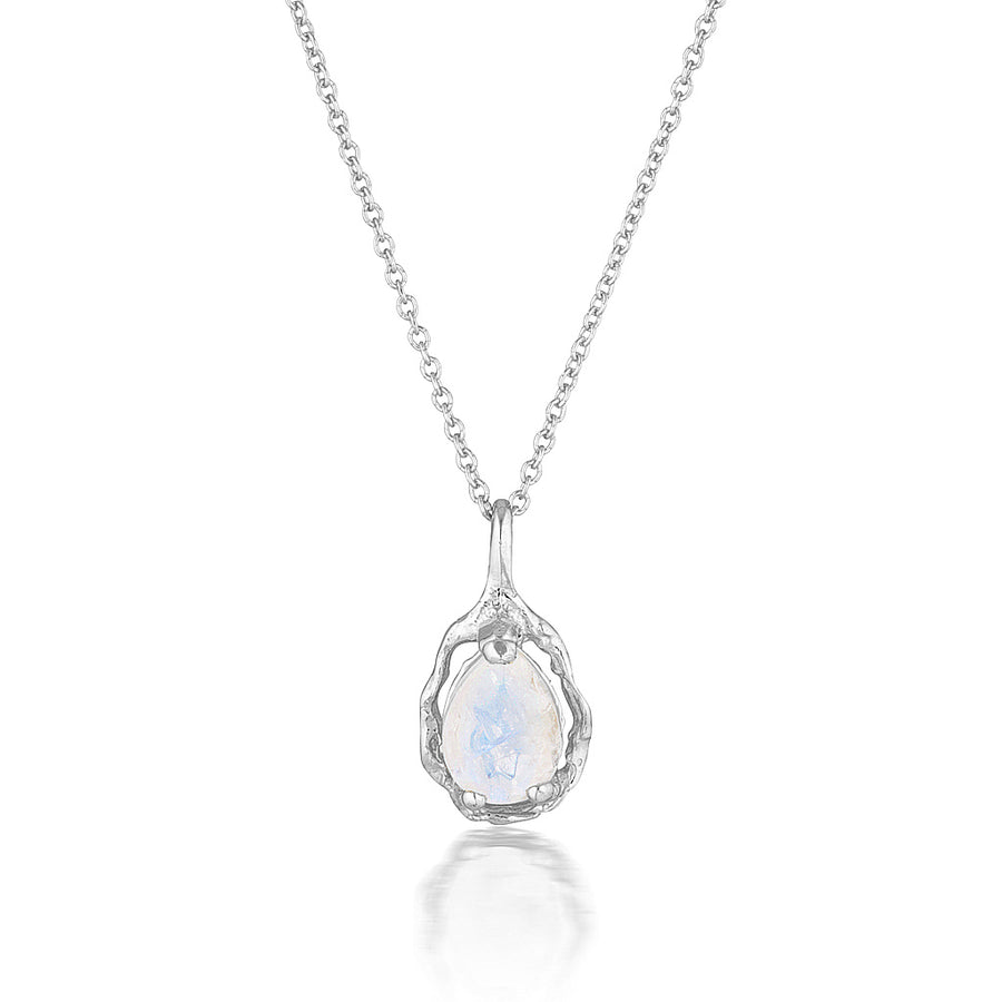 Pear Halo necklace | moonstone
