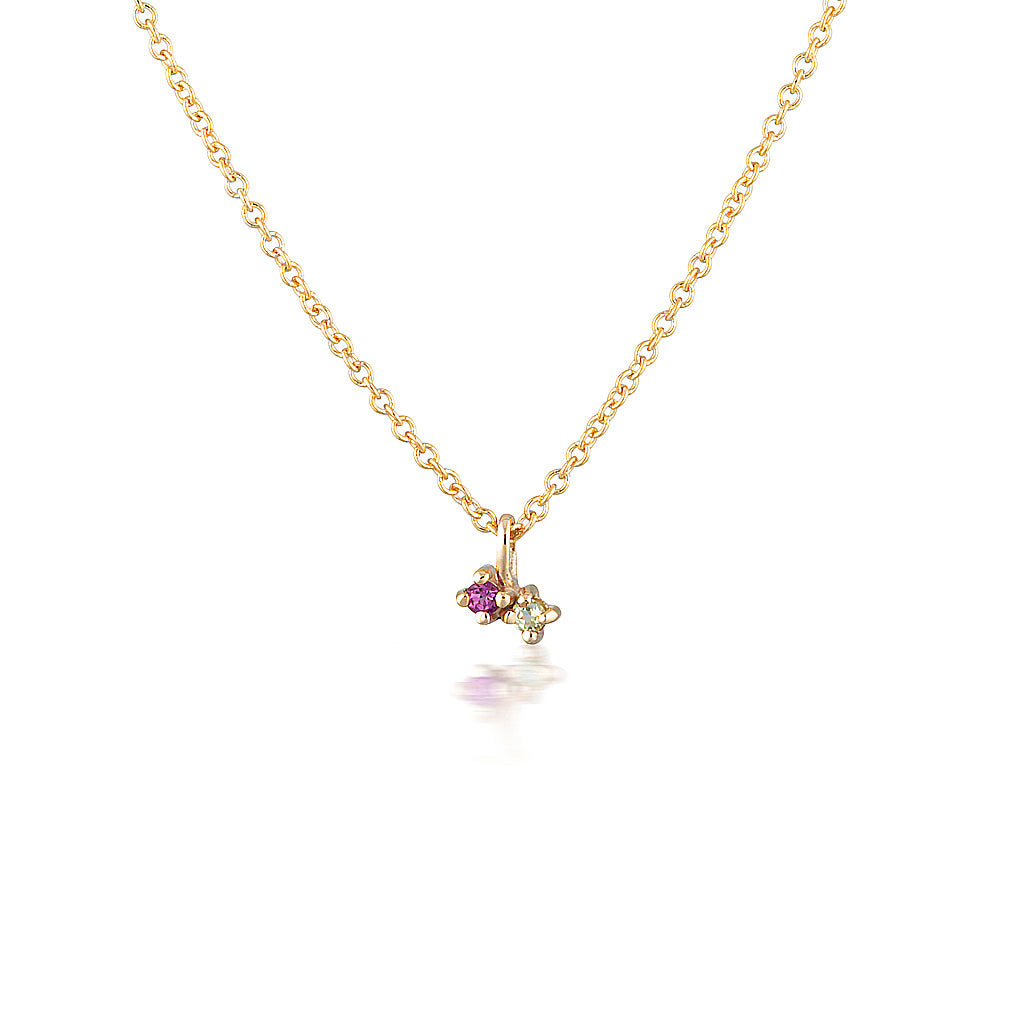 Twin Birthstone necklace II