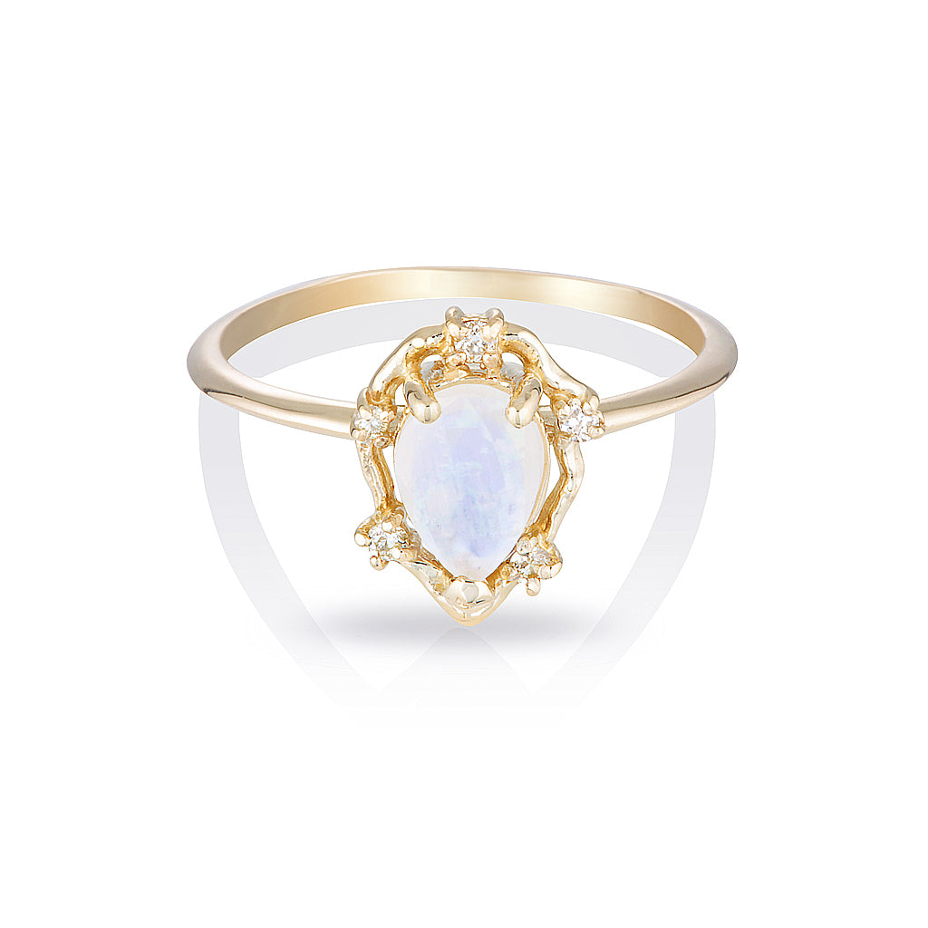 Peone II | moonstone & diamonds