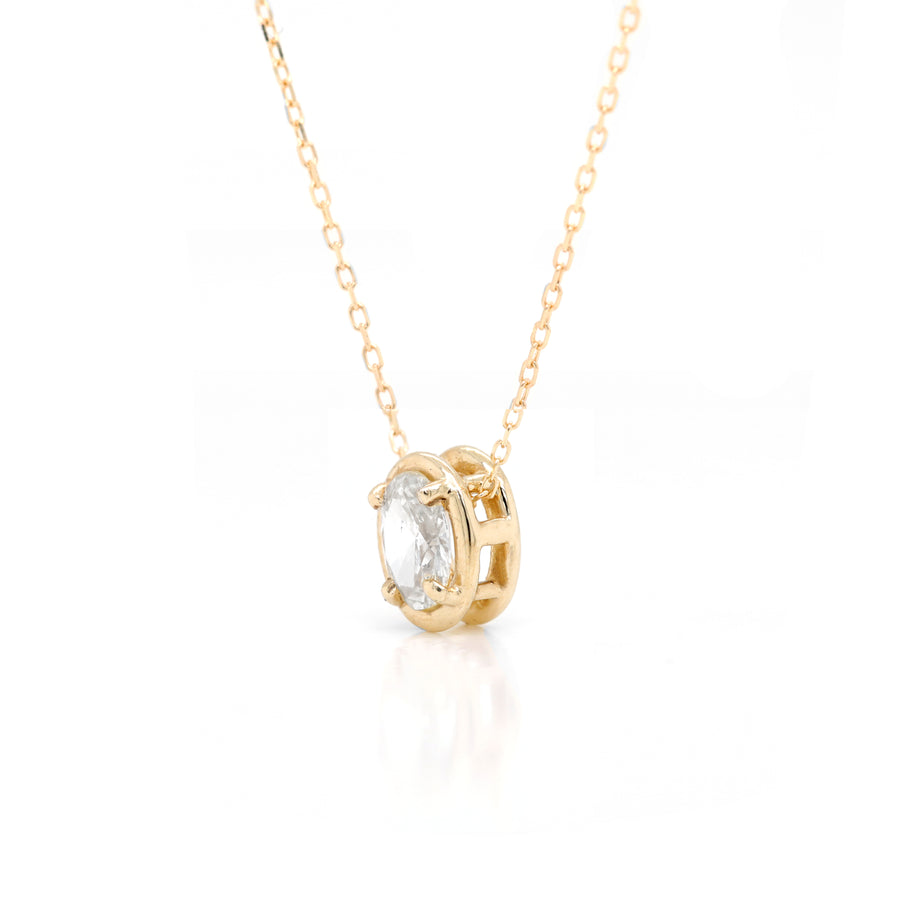 Oval Slider Necklace II | Large Diamond
