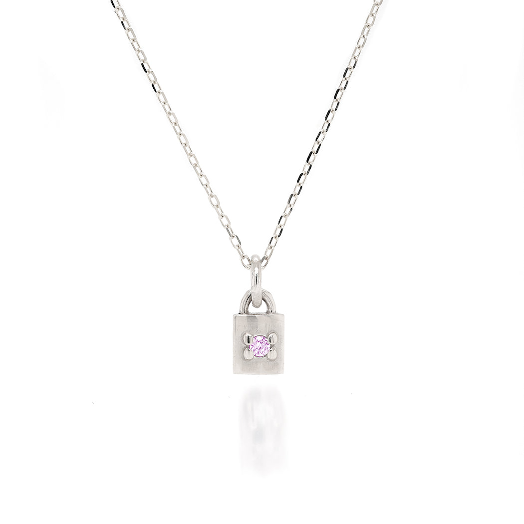 Mini Padlock Necklace | birthstone