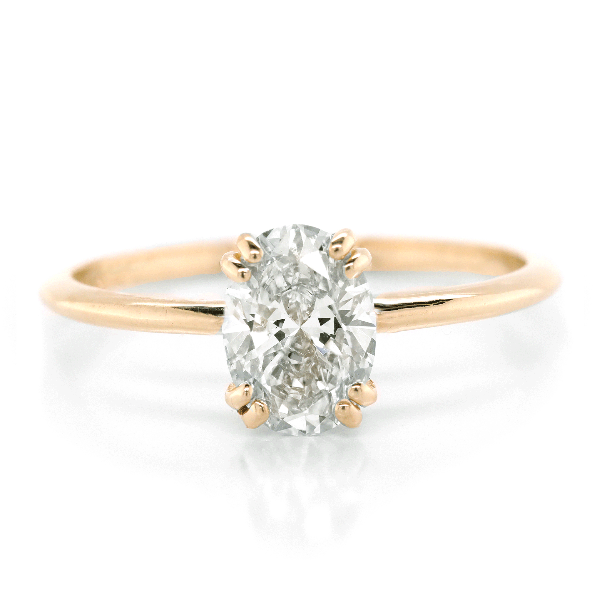 Yellow gold oval online solitaire engagement ring