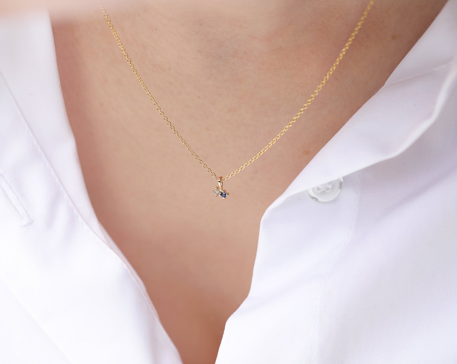 Twin Birthstone necklace II