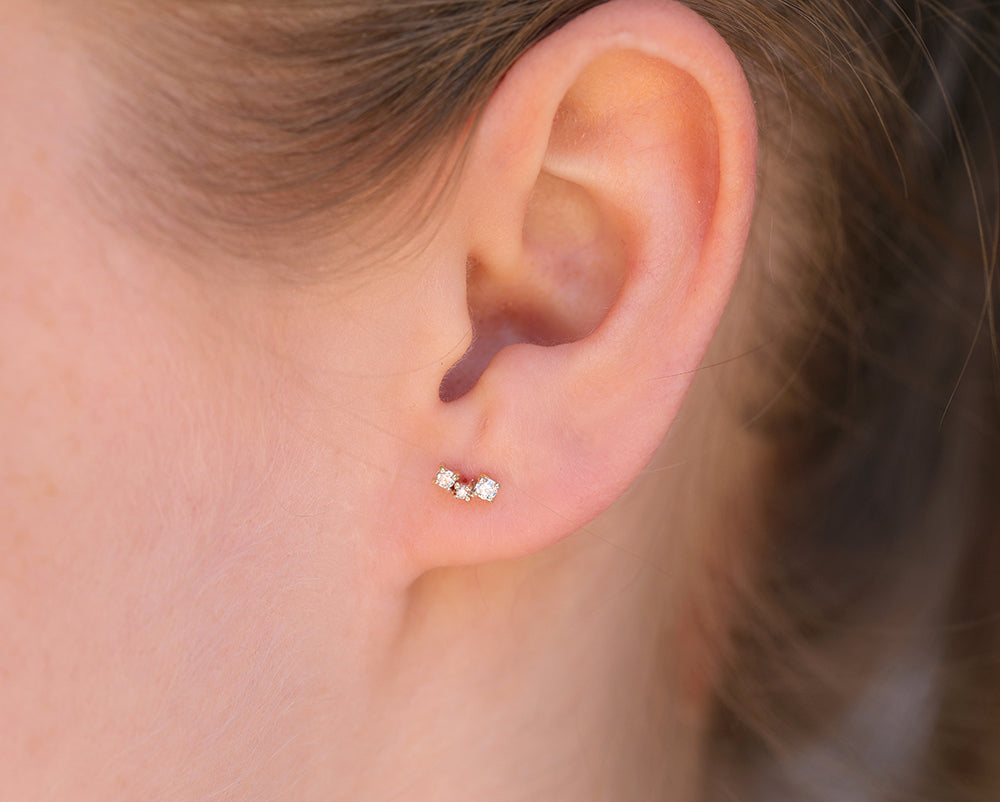 Diamond Cluster studs II | white diamond