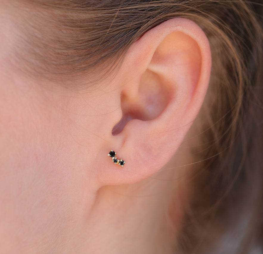 Diamond Cluster studs II | black diamond