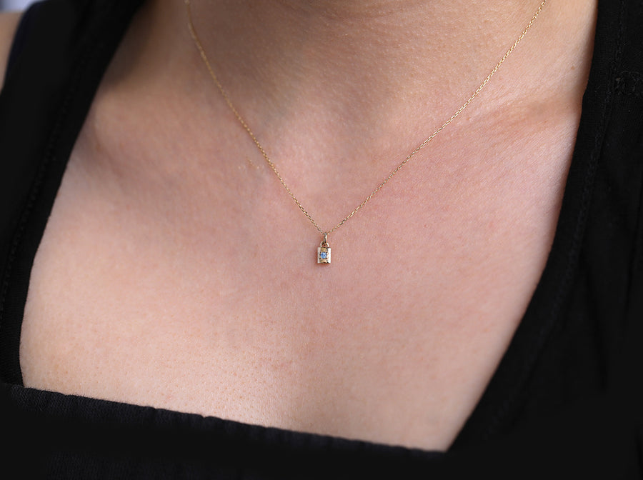 Mini Padlock Necklace II | birthstone