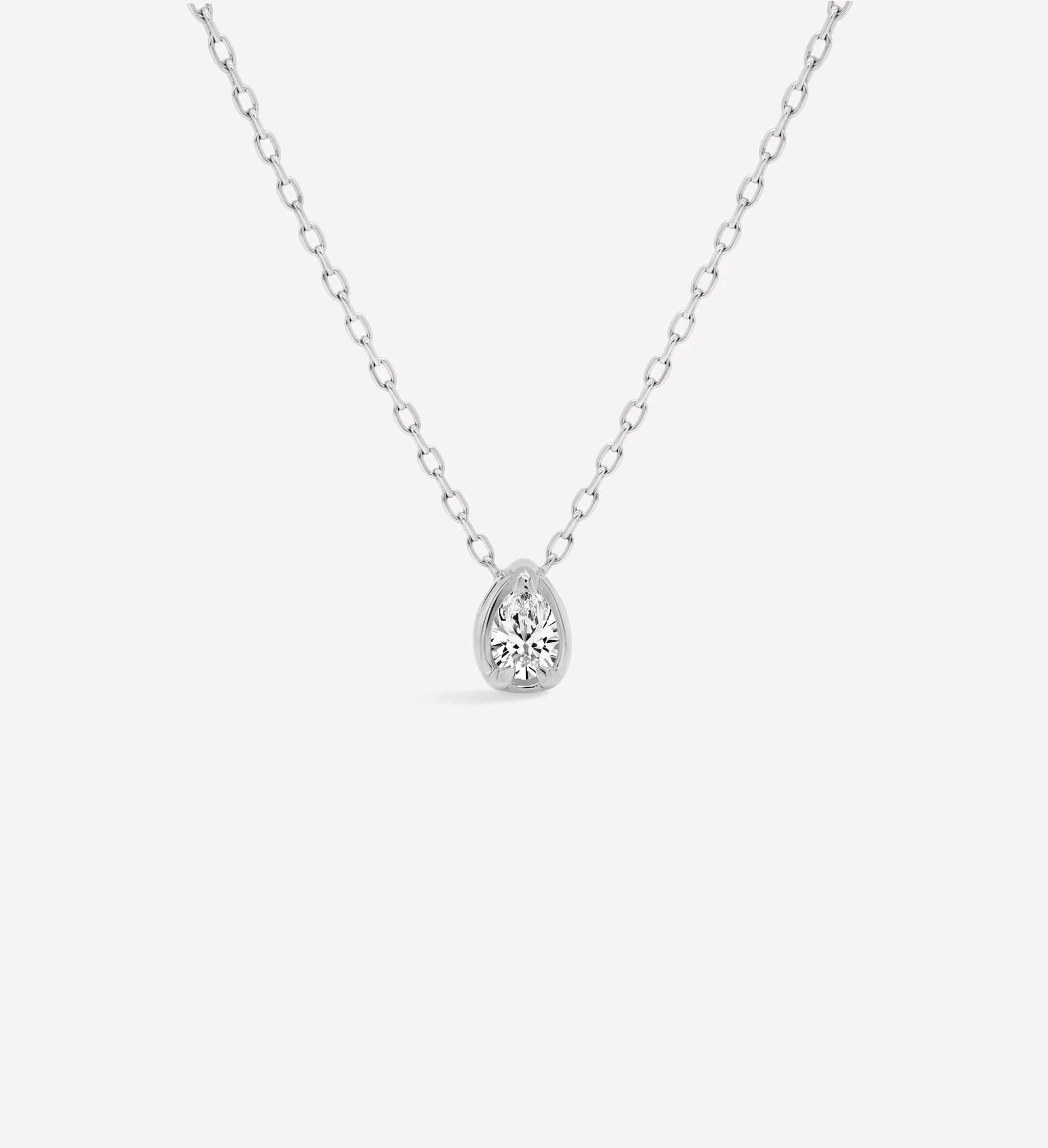 Pear Slider Necklace | Small Diamond
