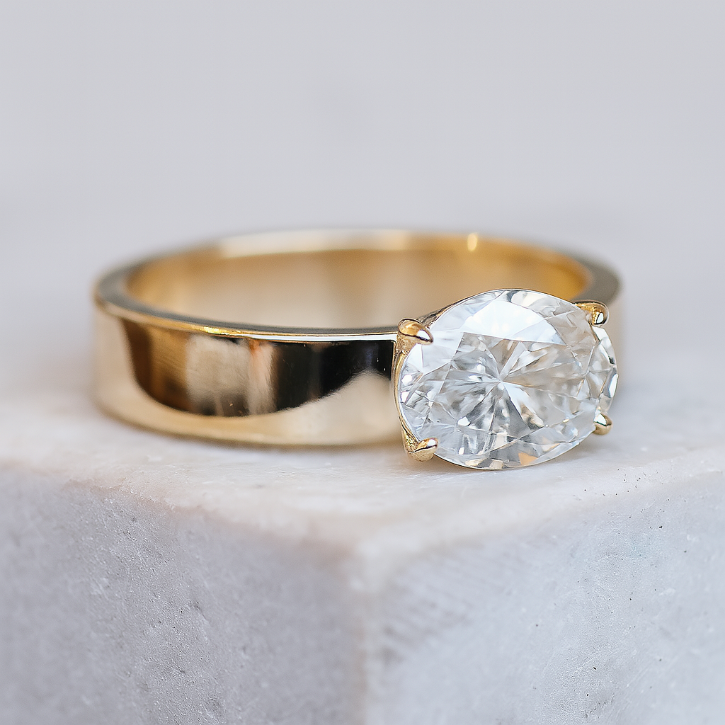 1ct Horizontal Oval Diamond Ring | One Of A Kind