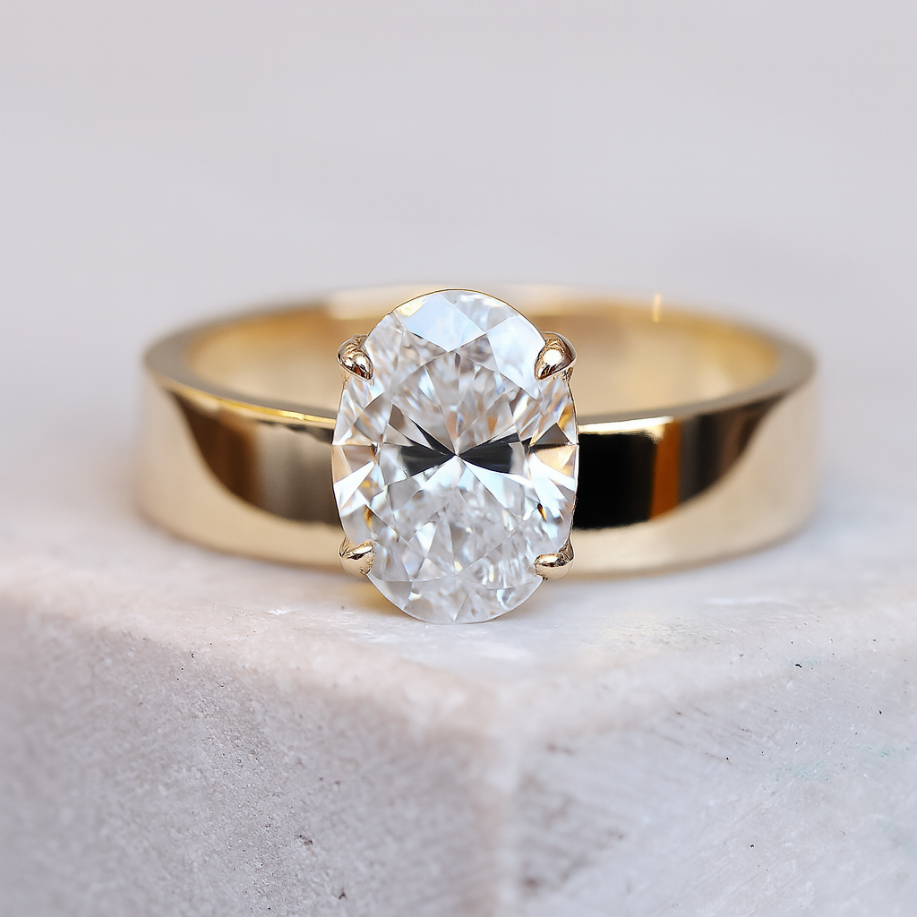 1ct Vertical Oval Diamond Ring | One Of A Kind