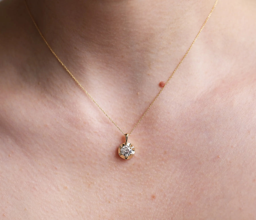 Large Margot Necklace II | Round Diamond