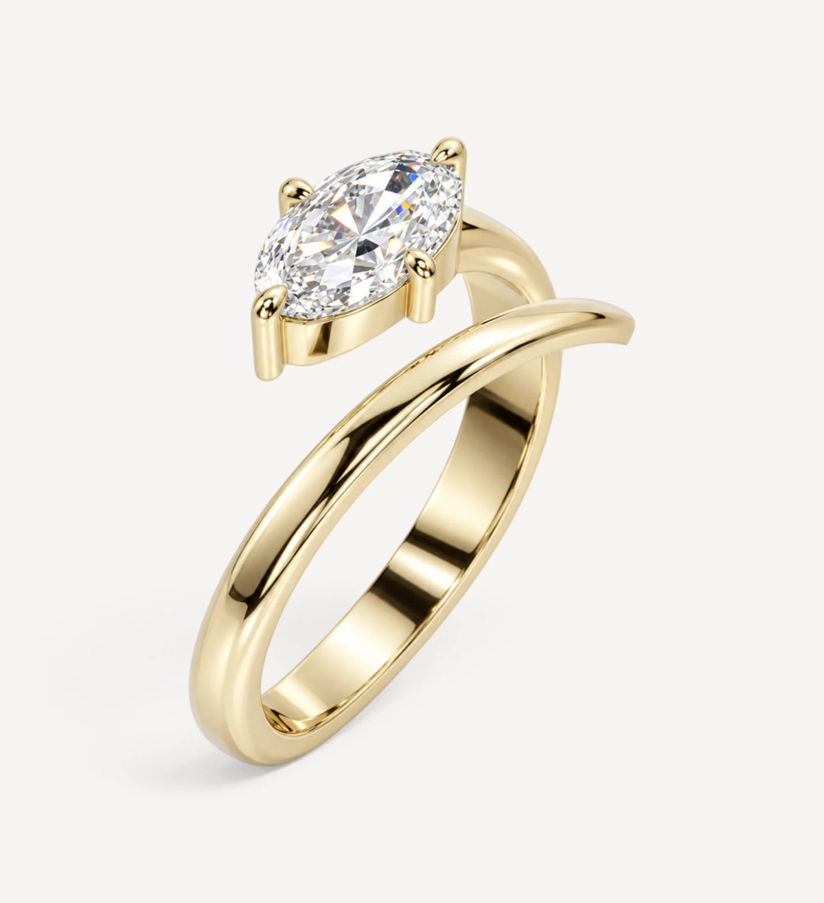 Step Cut Moval Diamond Pinky Ring | One Of A Kind