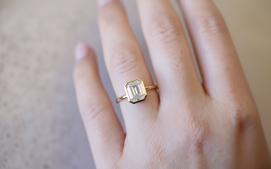 Iris Solitaire | emerald diamond