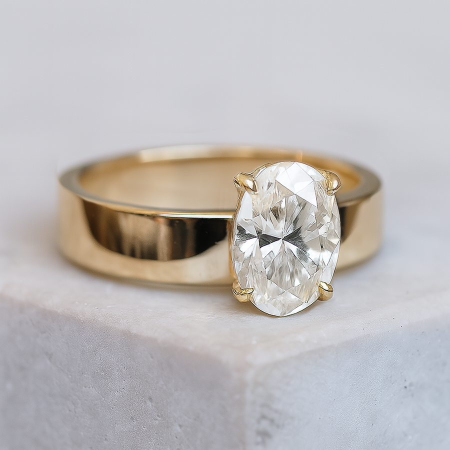 1ct Vertical Oval Diamond Ring | One Of A Kind