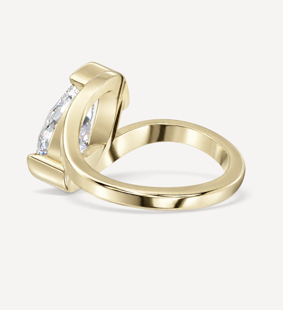 3.36ct Pear Diamond Half Bezel | One Of A Kind