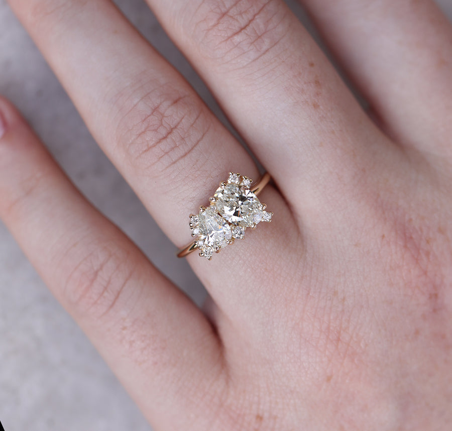 1.87ct Oval & Pear Diamond Ring | One Of A Kind