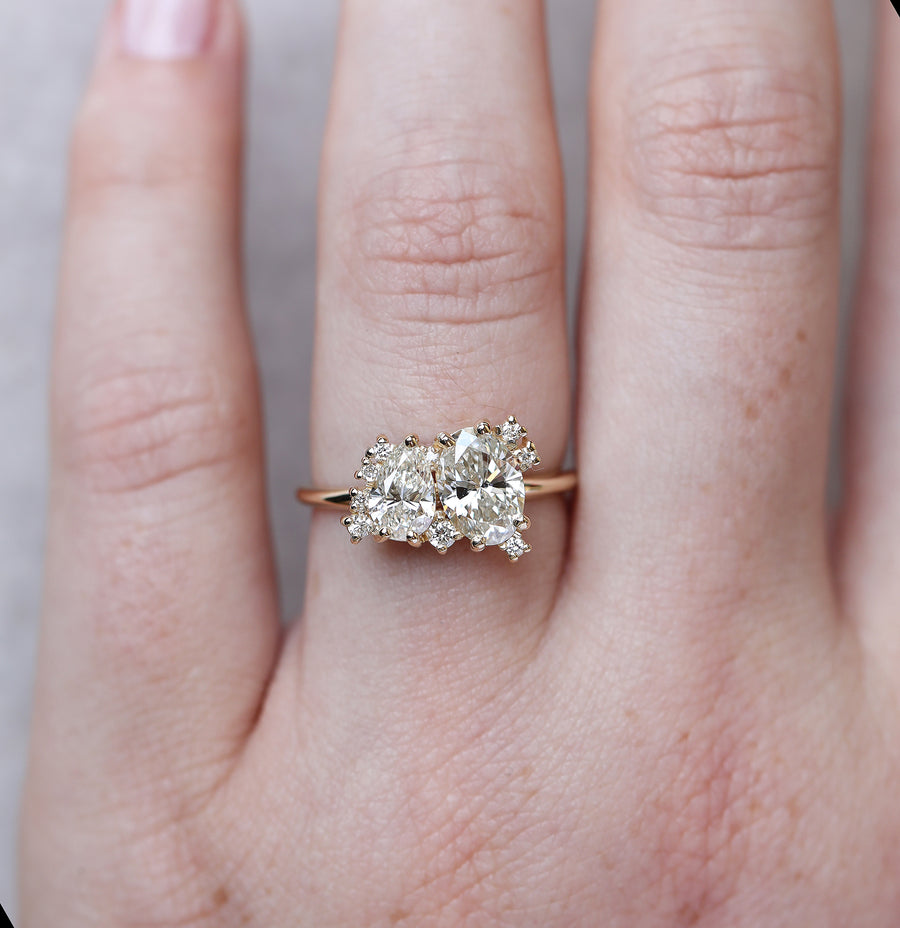 1.87ct Oval & Pear Diamond Ring | One Of A Kind