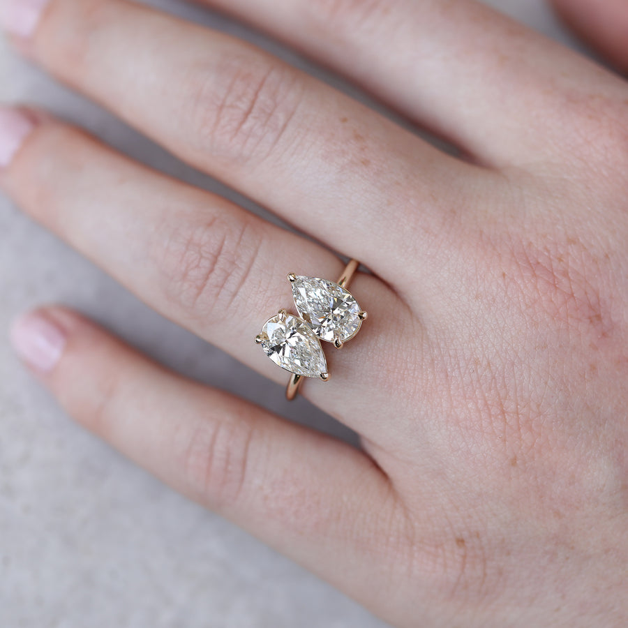 3.26ct Toi et Moi Pear Diamond Ring | One Of A Kind