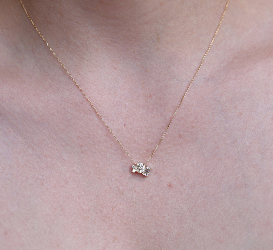 Natural Diamond Cluster Necklace | One Of A Kind