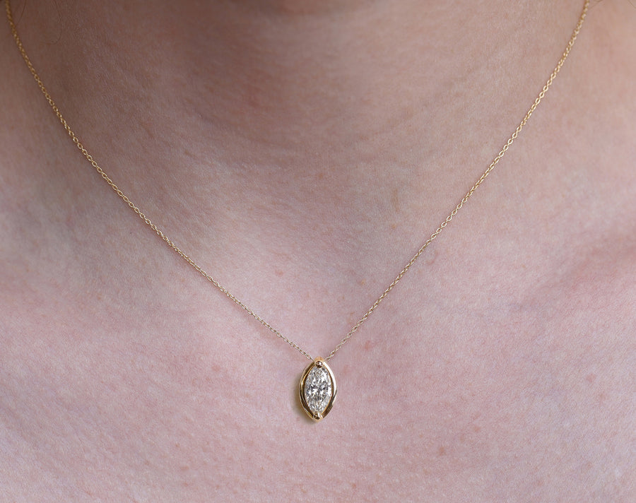 1ct Marquise Diamond Slider Necklace II | One Of A Kind