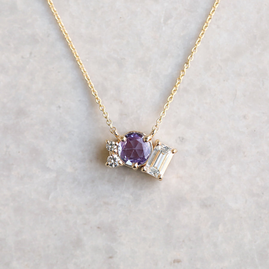 Sapphire & Diamond Cluster Necklace | One Of A Kind