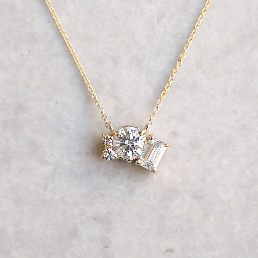 Natural Diamond Cluster Necklace | One Of A Kind