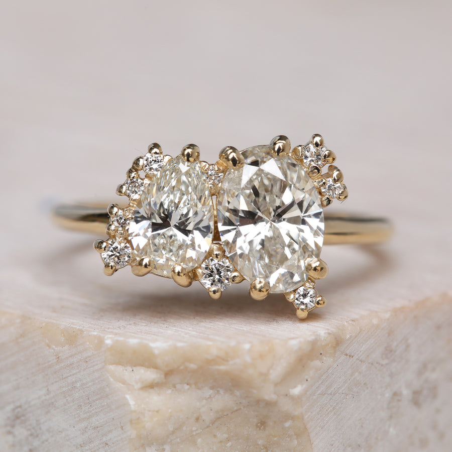 1.87ct Oval & Pear Diamond Ring | One Of A Kind