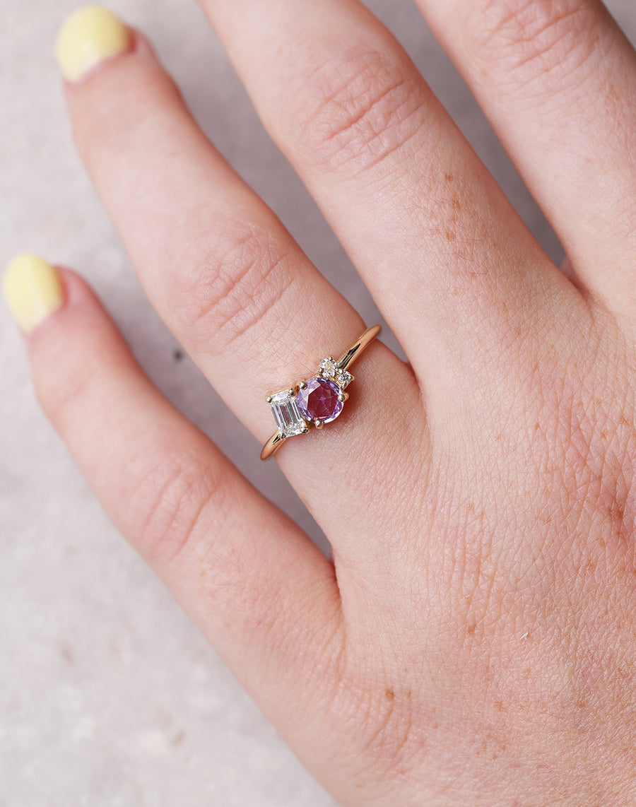 Rosa Cluster Ring II | sapphire & diamond