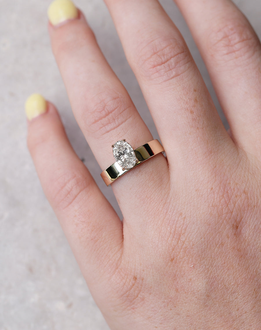 1ct Vertical Oval Diamond Ring | One Of A Kind