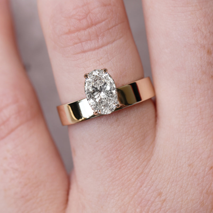 1ct Vertical Oval Diamond Ring | One Of A Kind