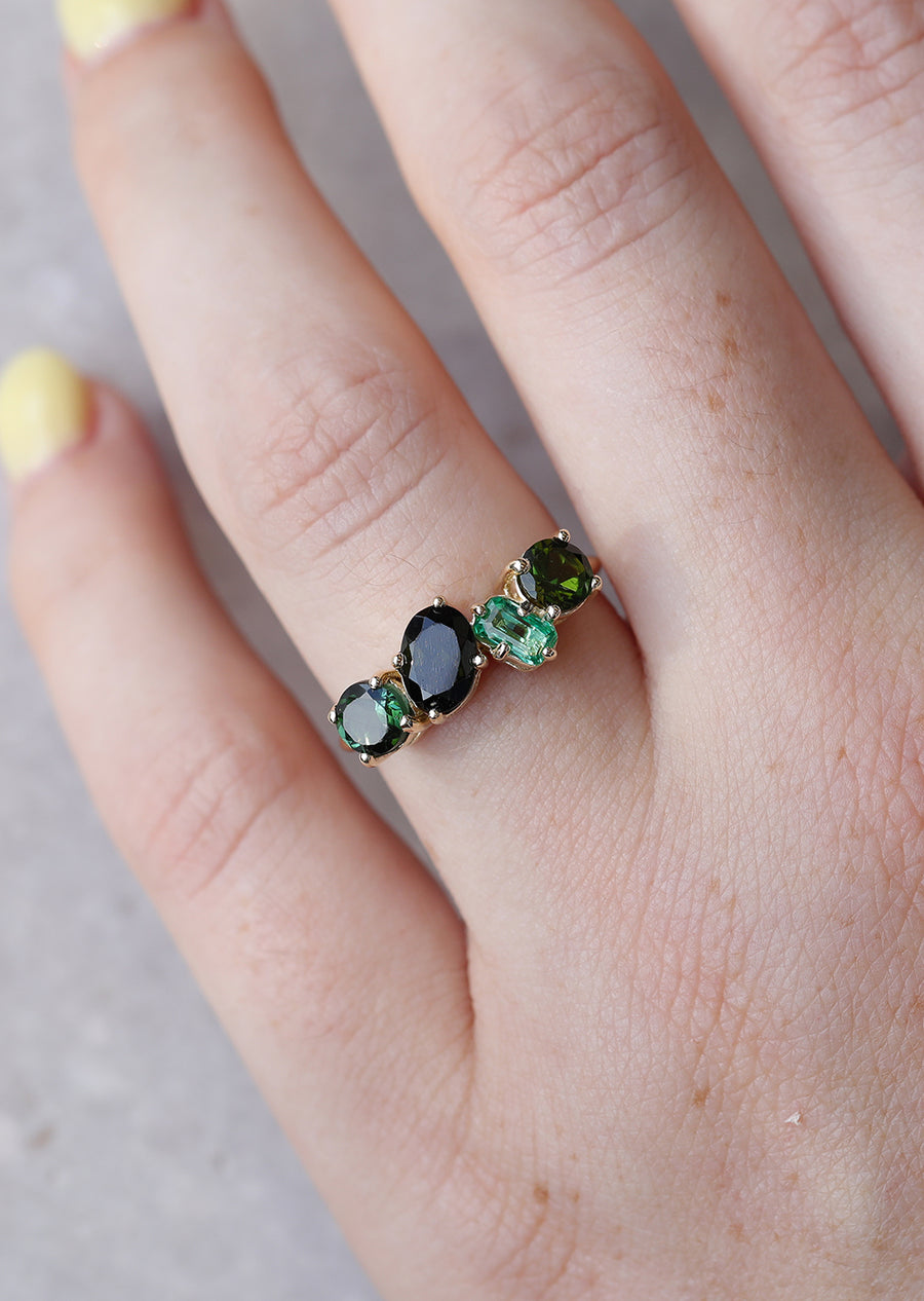 2.14ct Green Cluster Ring | One Of A Kind