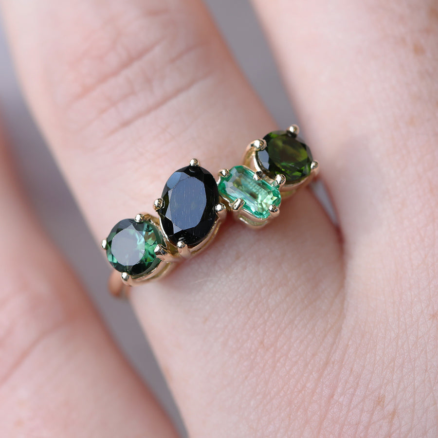 2.14ct Green Cluster Ring | One Of A Kind