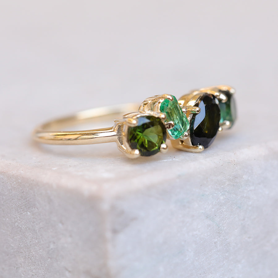 2.14ct Green Cluster Ring | One Of A Kind