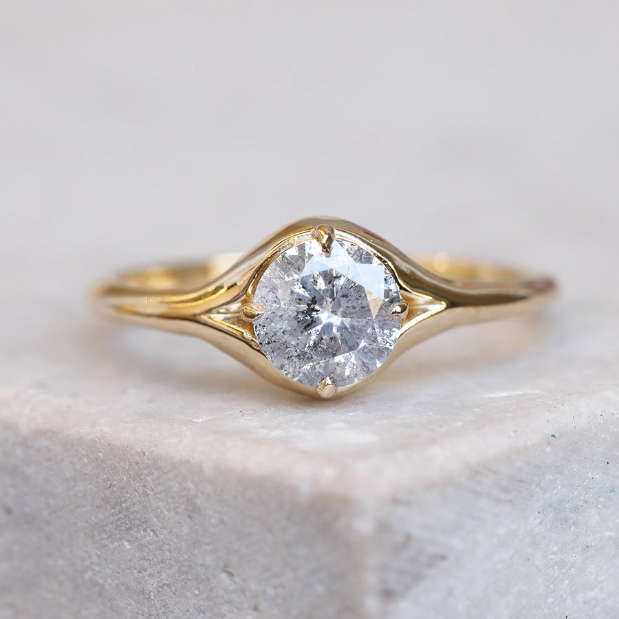 Organic Salt & Pepper Diamond Ring | One Of A Kind