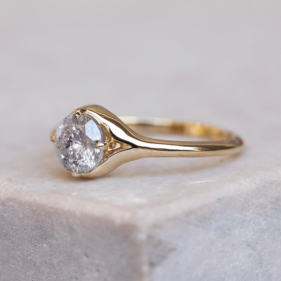 Organic Salt & Pepper Diamond Ring | One Of A Kind