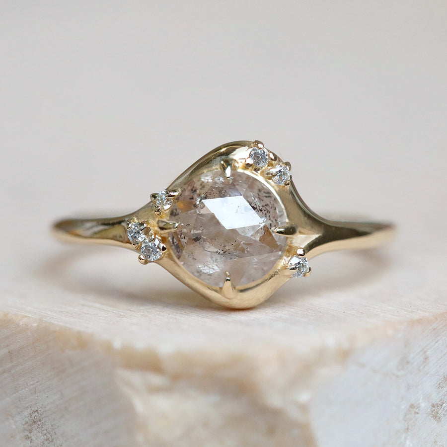 0.80ct Organic Salt & Pepper Ring | One Of A Kind