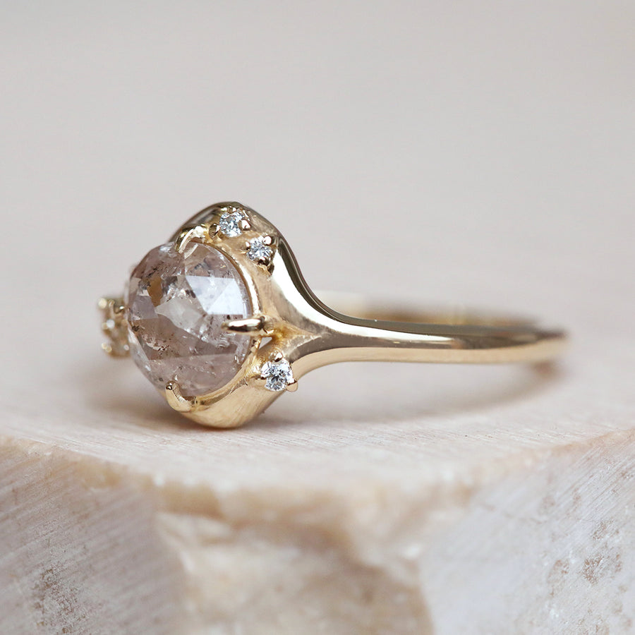 0.80ct Organic Salt & Pepper Ring | One Of A Kind