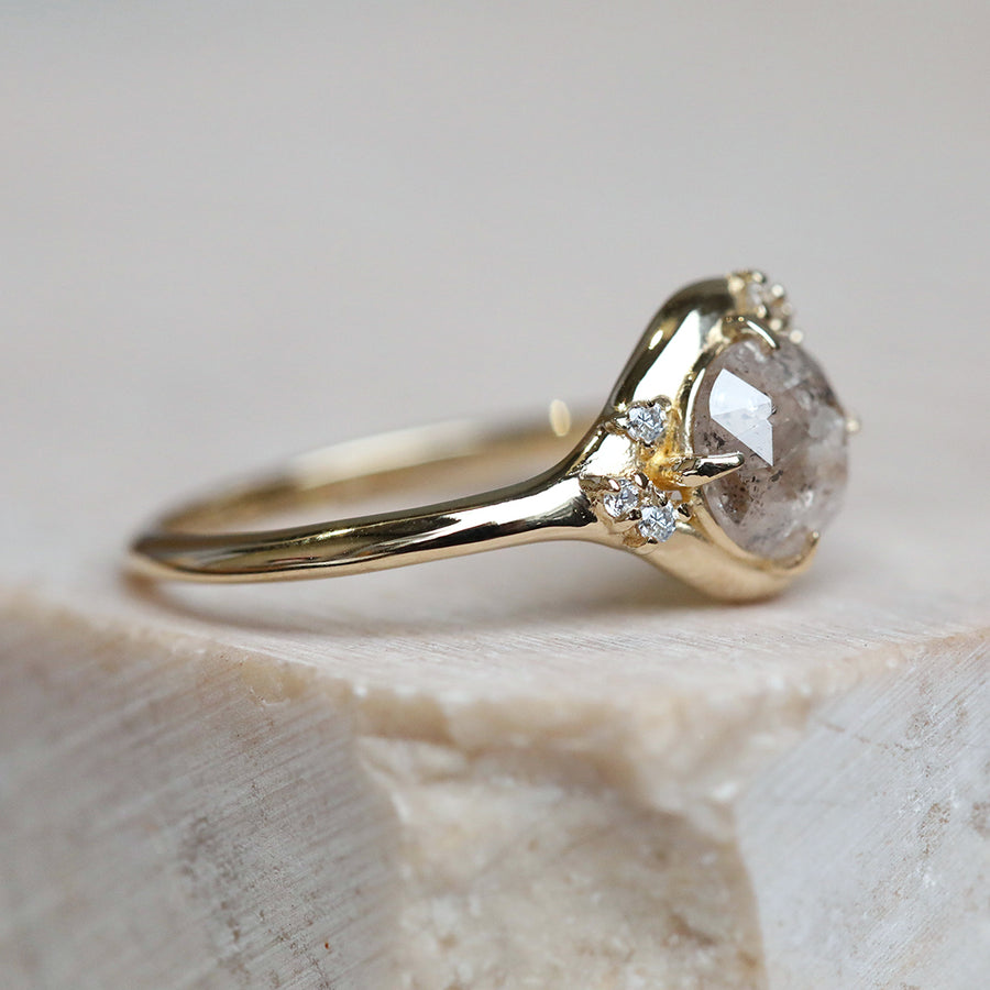 0.80ct Organic Salt & Pepper Ring | One Of A Kind
