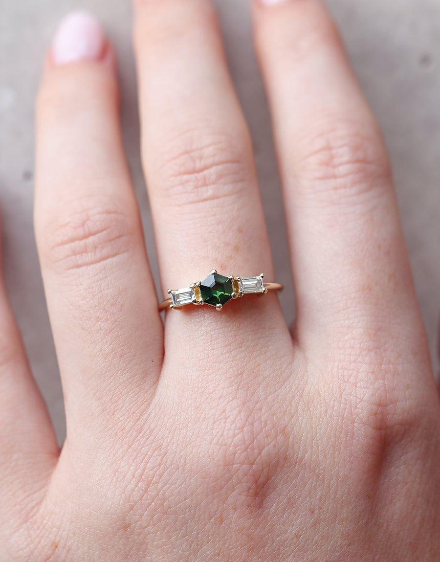 1.10ct Parti-Sapphire Hexagon Ring | One Of A Kind