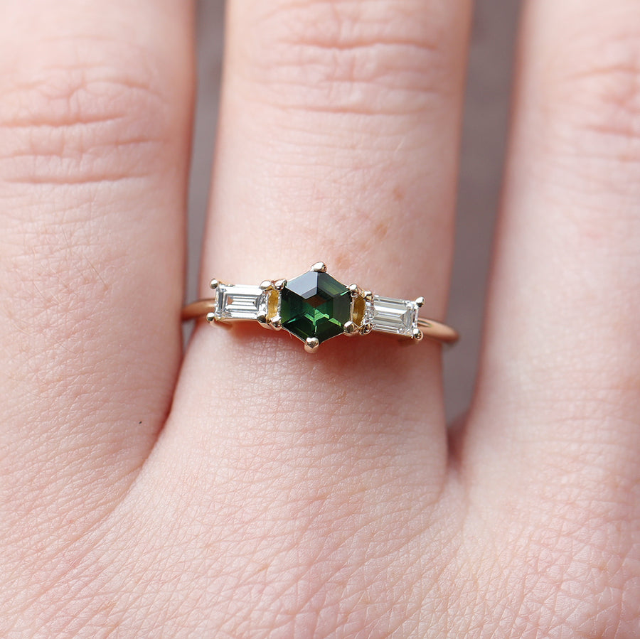 1.10ct Parti-Sapphire Hexagon Ring | One Of A Kind