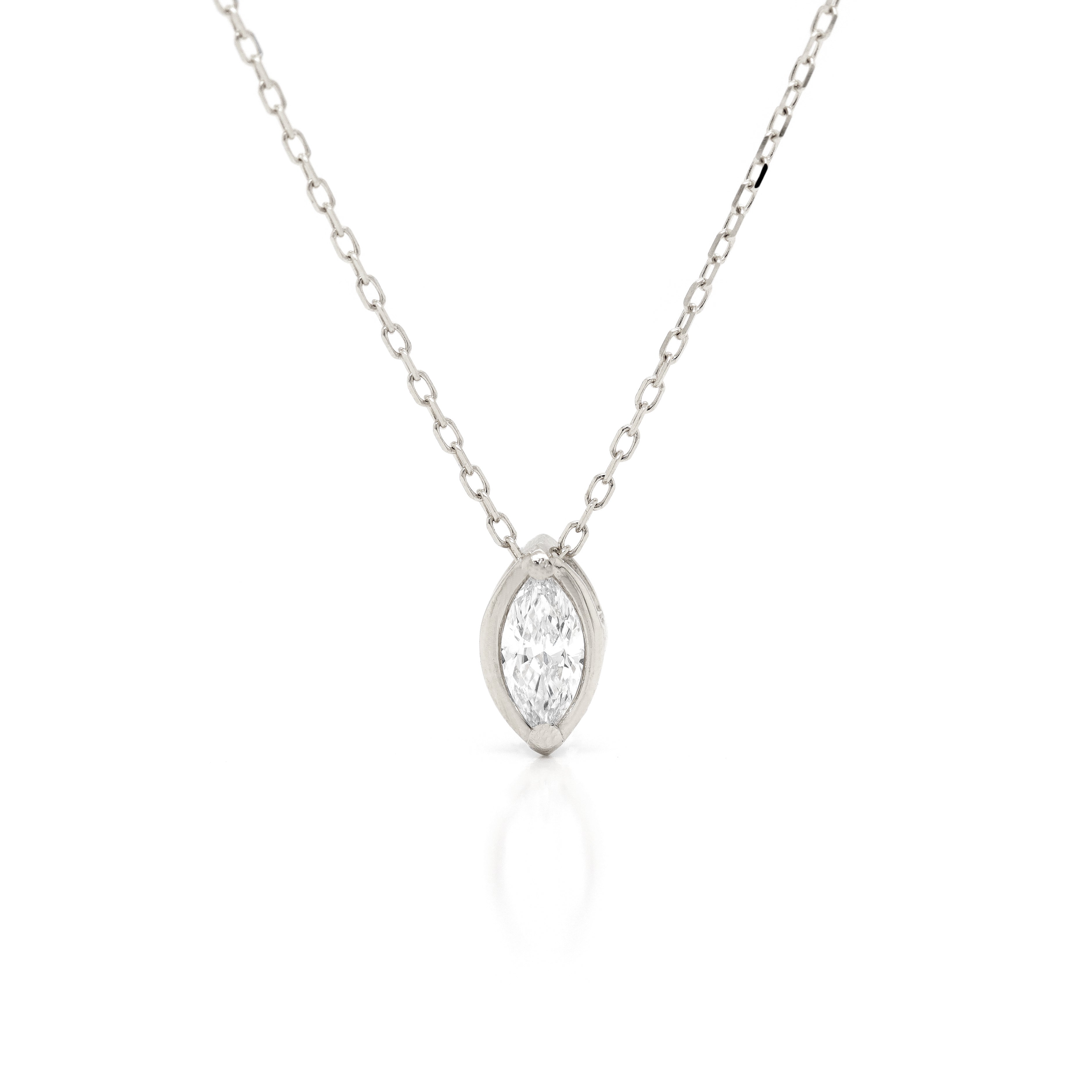 Marquise Slider Necklace | Medium Diamond