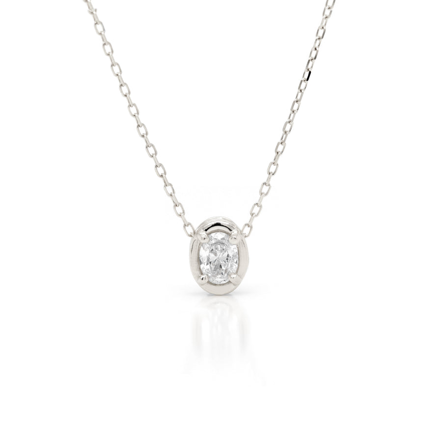 Oval Slider Necklace | Medium Diamond