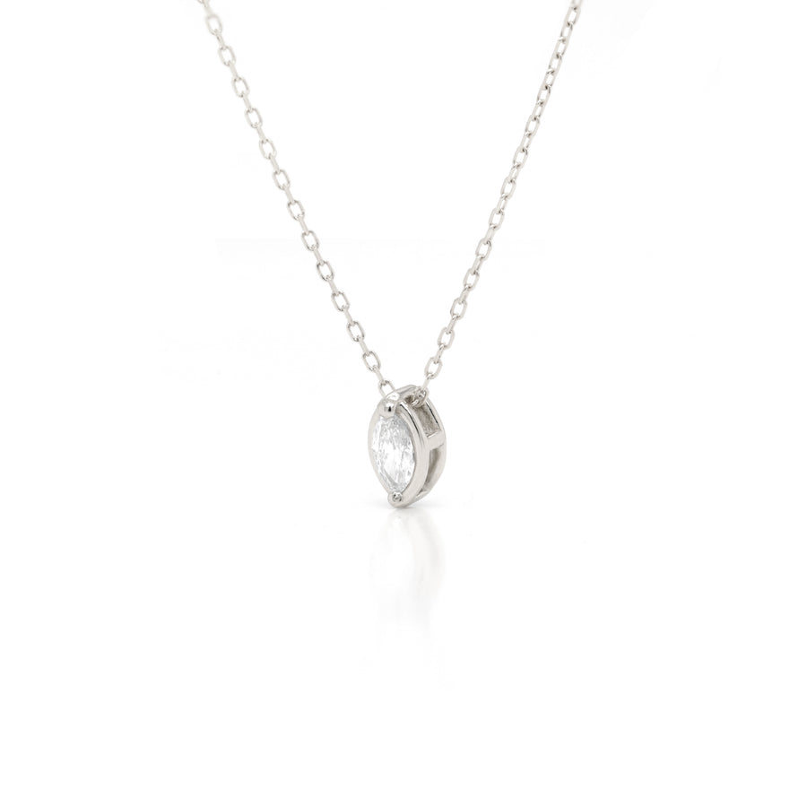 Marquise Slider Necklace | Small Diamond