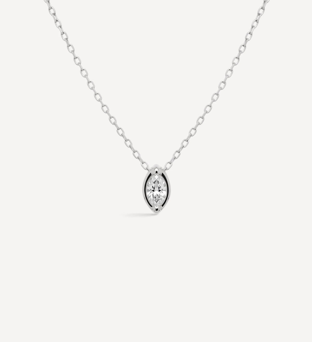 Marquise Slider Necklace | Small Diamond
