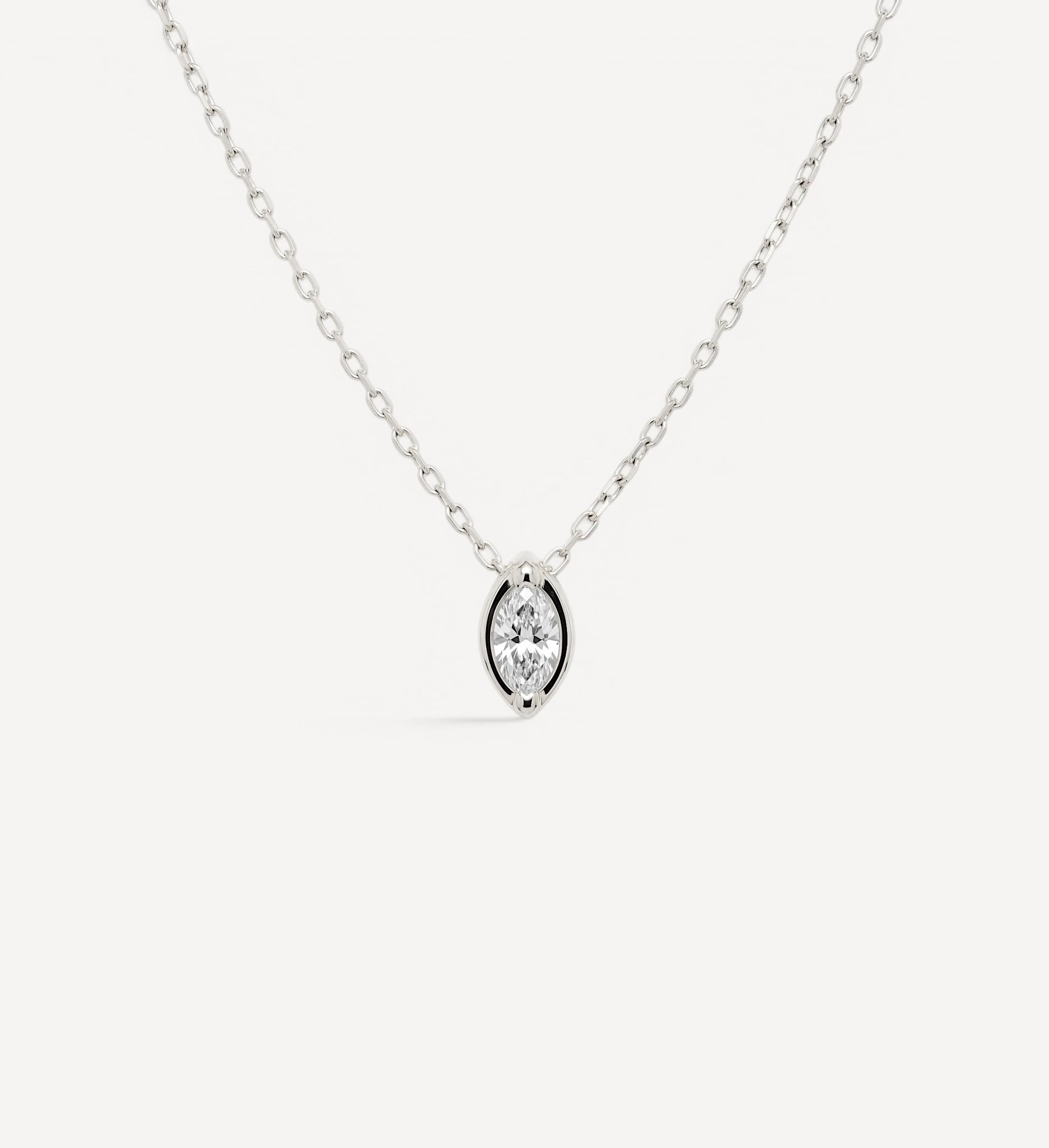 Marquise Slider Necklace | Small Diamond