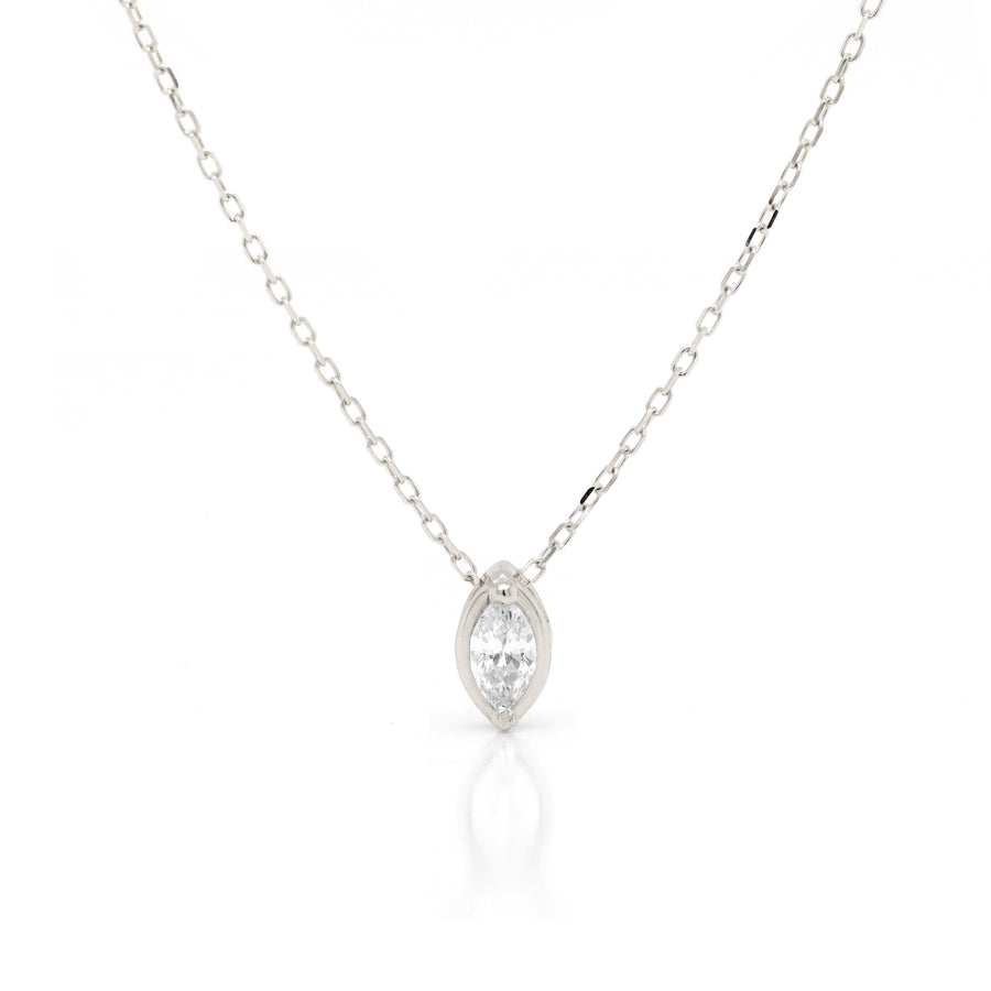 Marquise Slider Necklace | Small Diamond