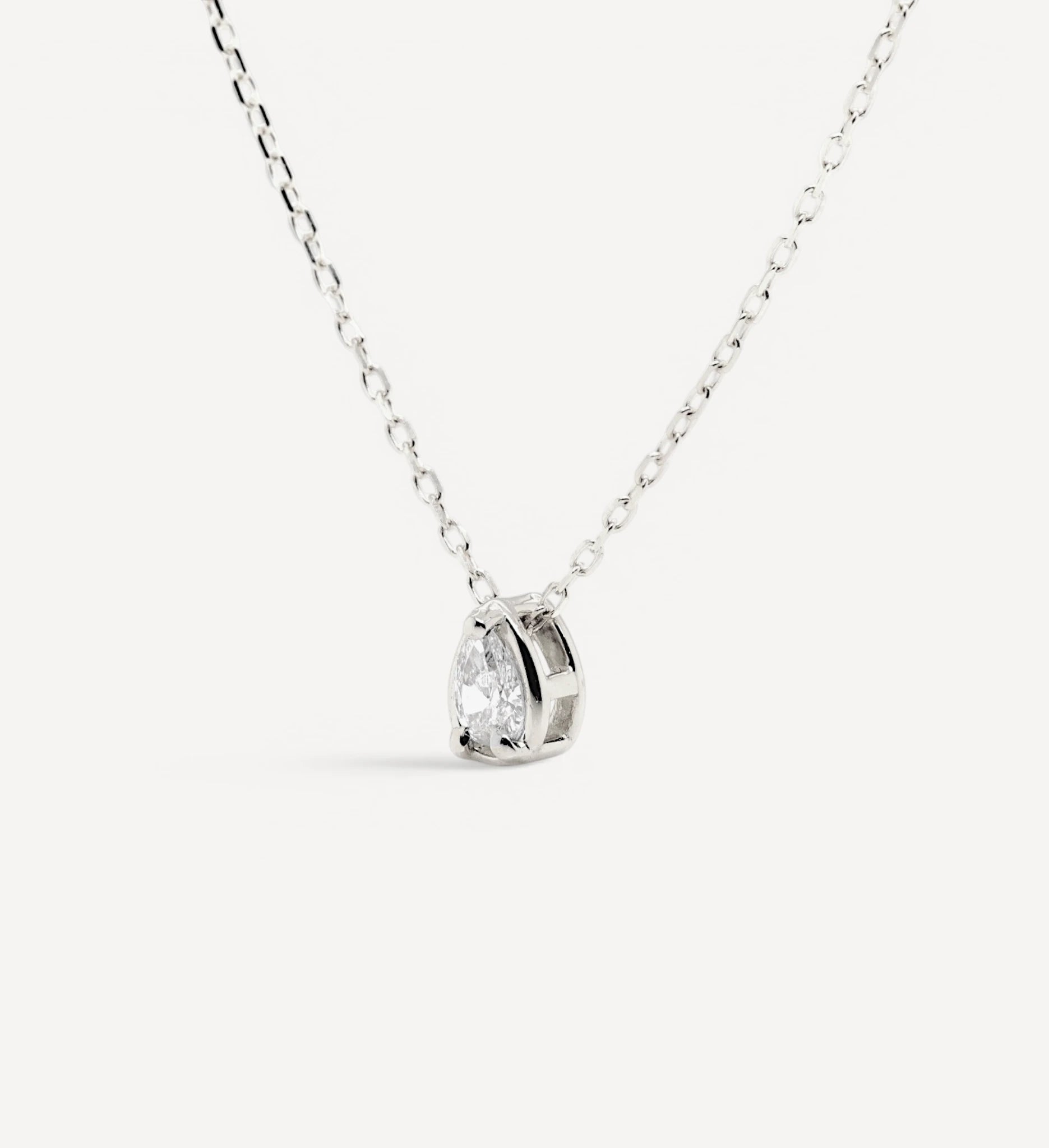 Pear Slider Necklace | Medium Diamond