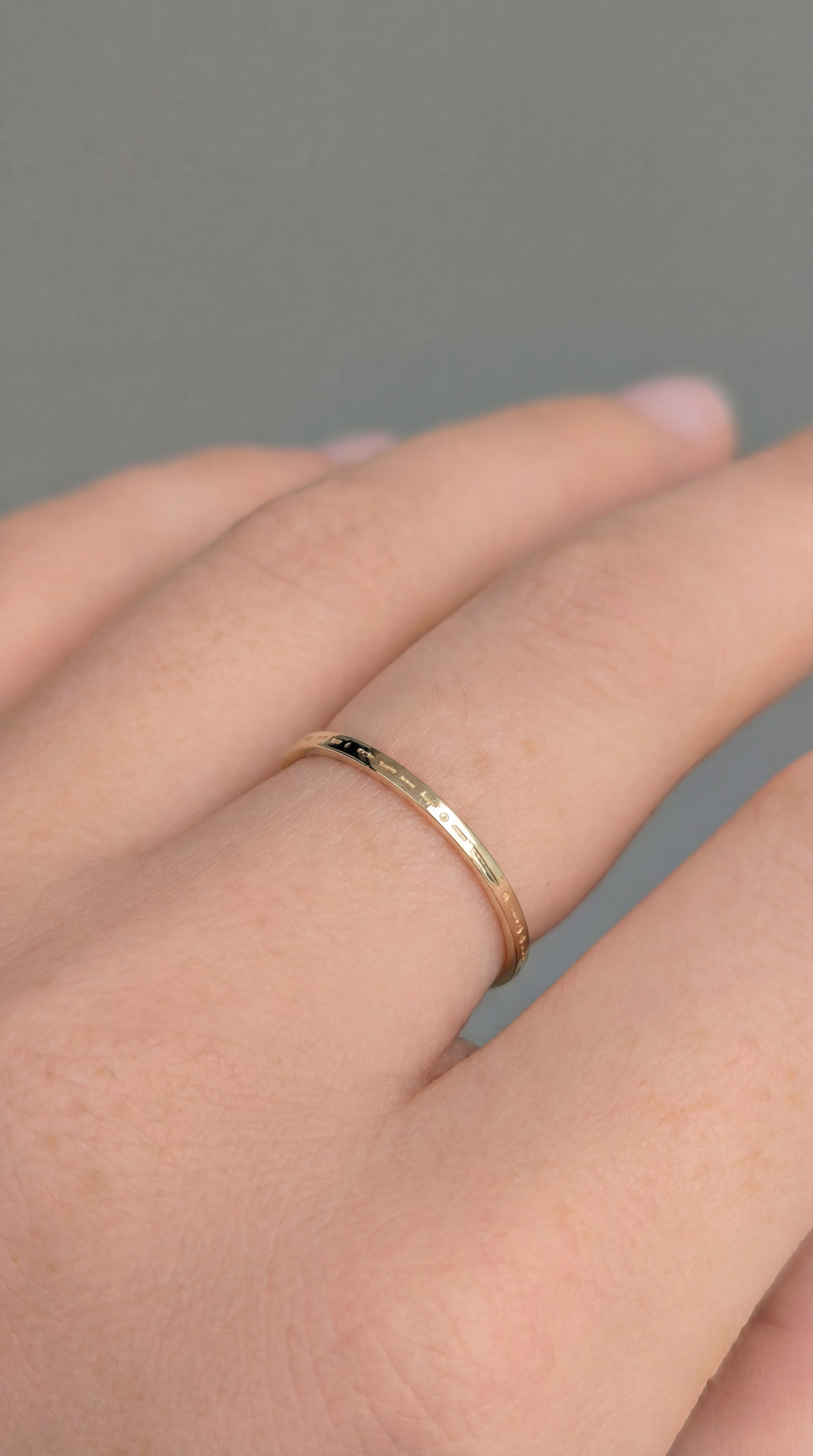 Engraved Morse Code Ring II | Plain