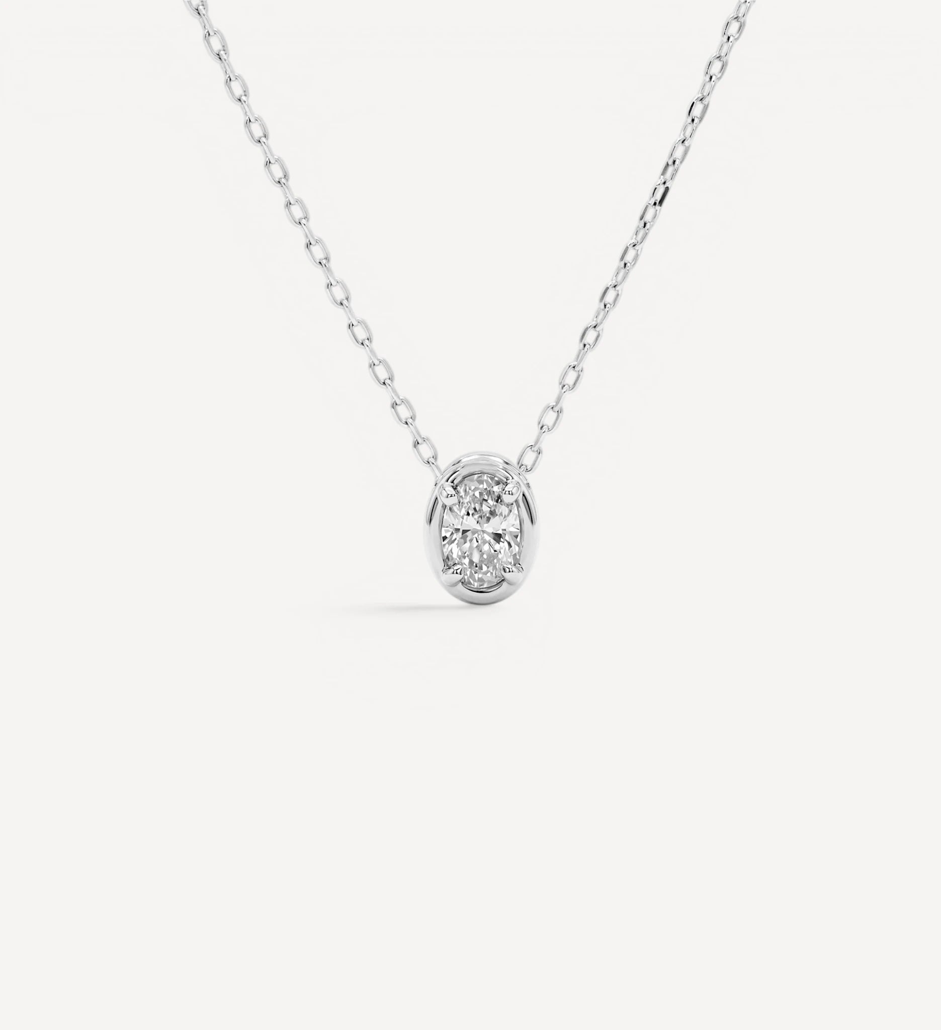 Oval Slider Necklace | Medium Diamond