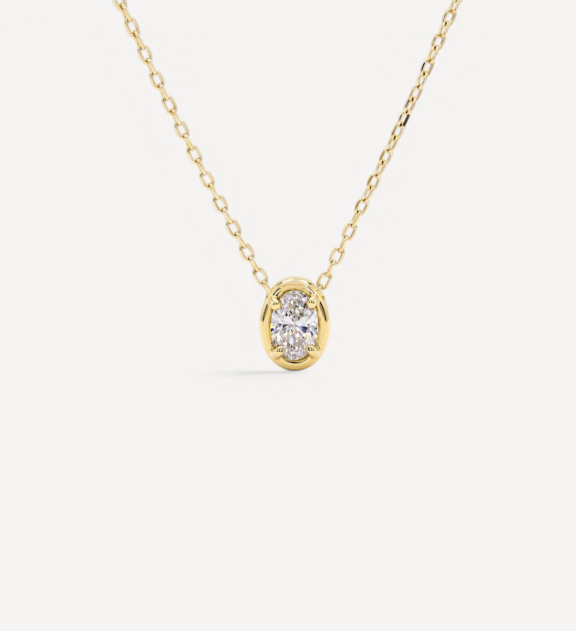 Oval Slider Necklace | Medium Diamond